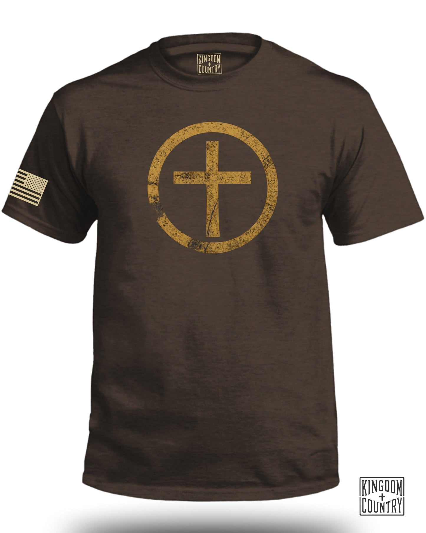 Vintage Cross Emblem Graphic Brown T-Shirt product type