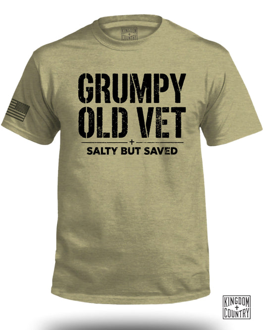 Grumpy Old Vet Salty But Saved Military Shirt product