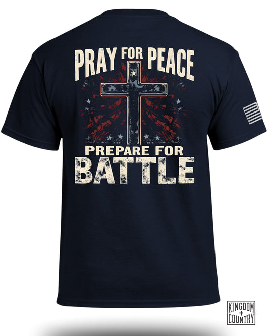 Pray For Peace Prepare For Battle Graphic T-shirt