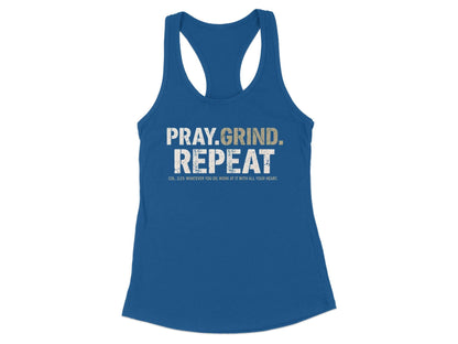 Pray Grind Repeat Blue Racerback Tank Top product type