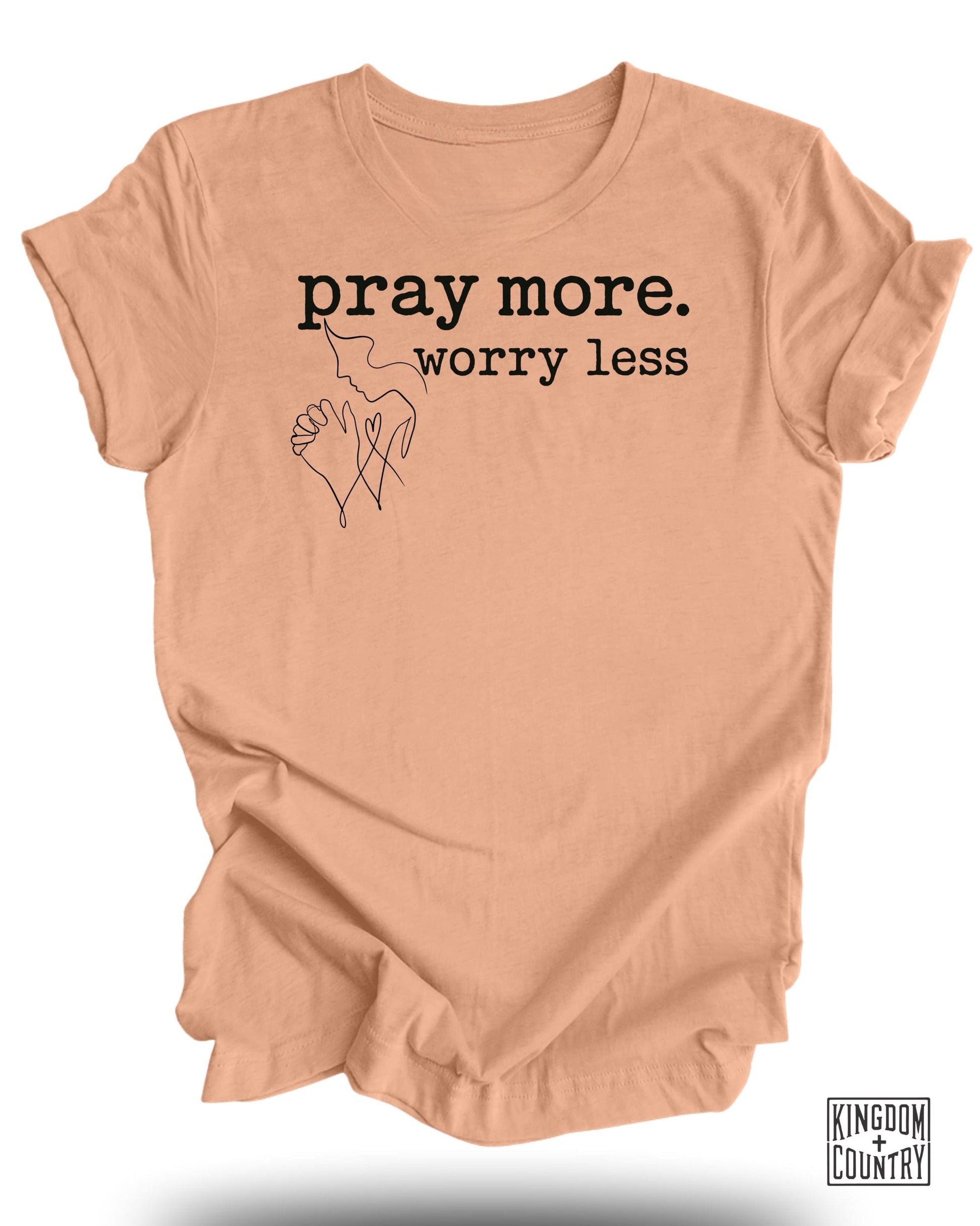 Pray More Worry Less Inspirational T-shirt product type