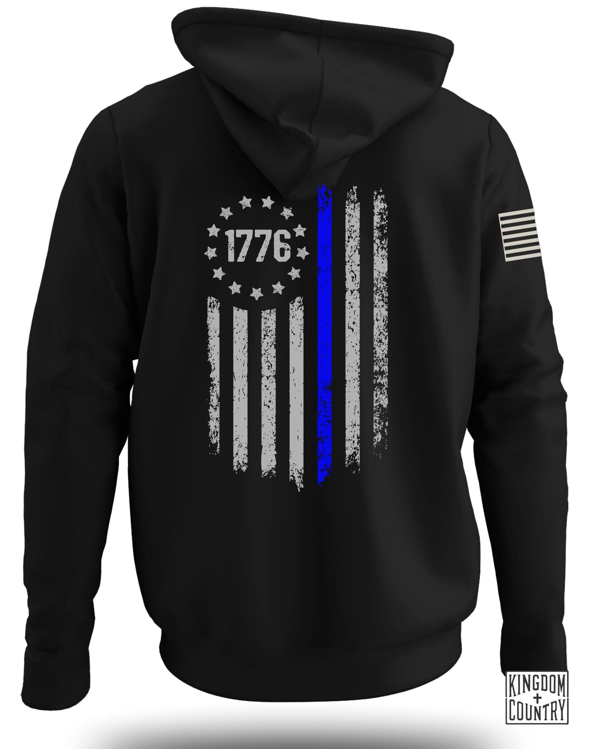 1776 Blue Line Flag with Stars Design Hoodie product