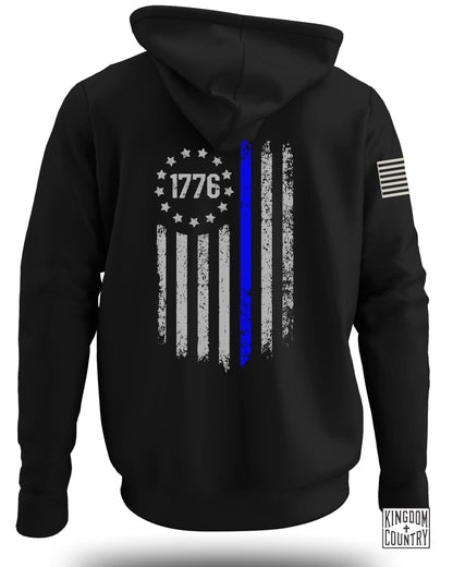 1776 Blue Line Flag with Stars Design Hoodie product