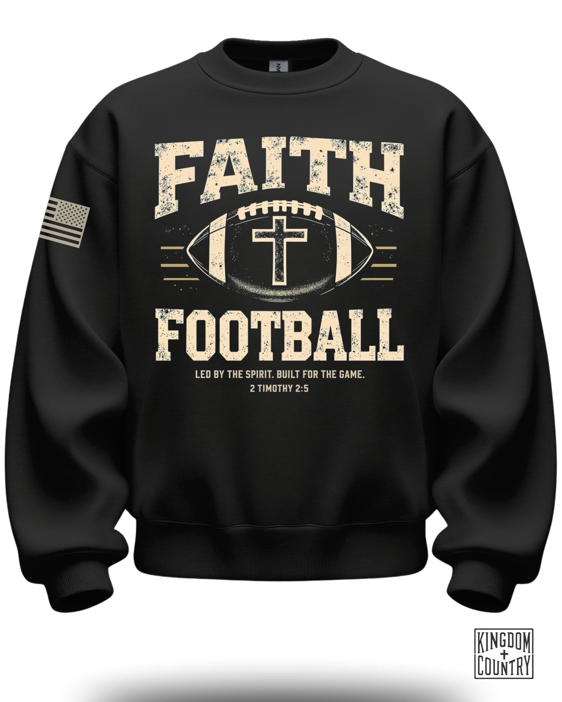 Faith Football Sweatshirt Led by the Spirit Built for Game