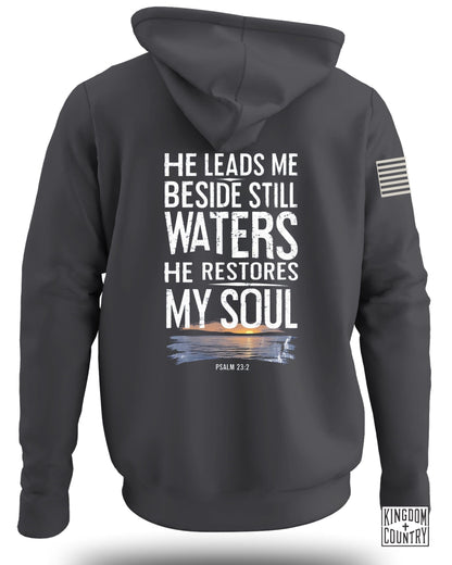 He Leads Me Beside Still Waters Hoodie product type