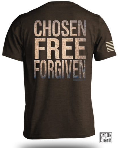 Chosen Free Forgiven Statement Back Print T-Shirt product