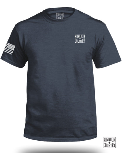 Kingdom Country Logo with USA Flag Sleeve T-shirt product