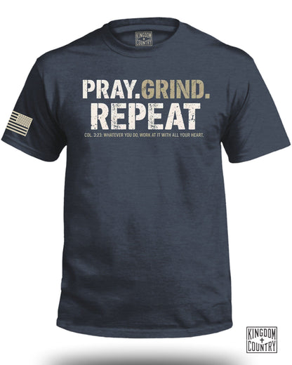 Pray Grind Repeat Motivational T-Shirt product type
