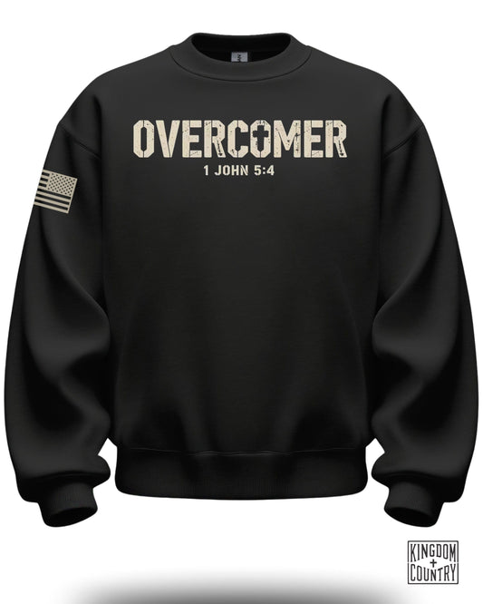 Overcomer 1 John 5:4 Sweatshirt with USA Flag