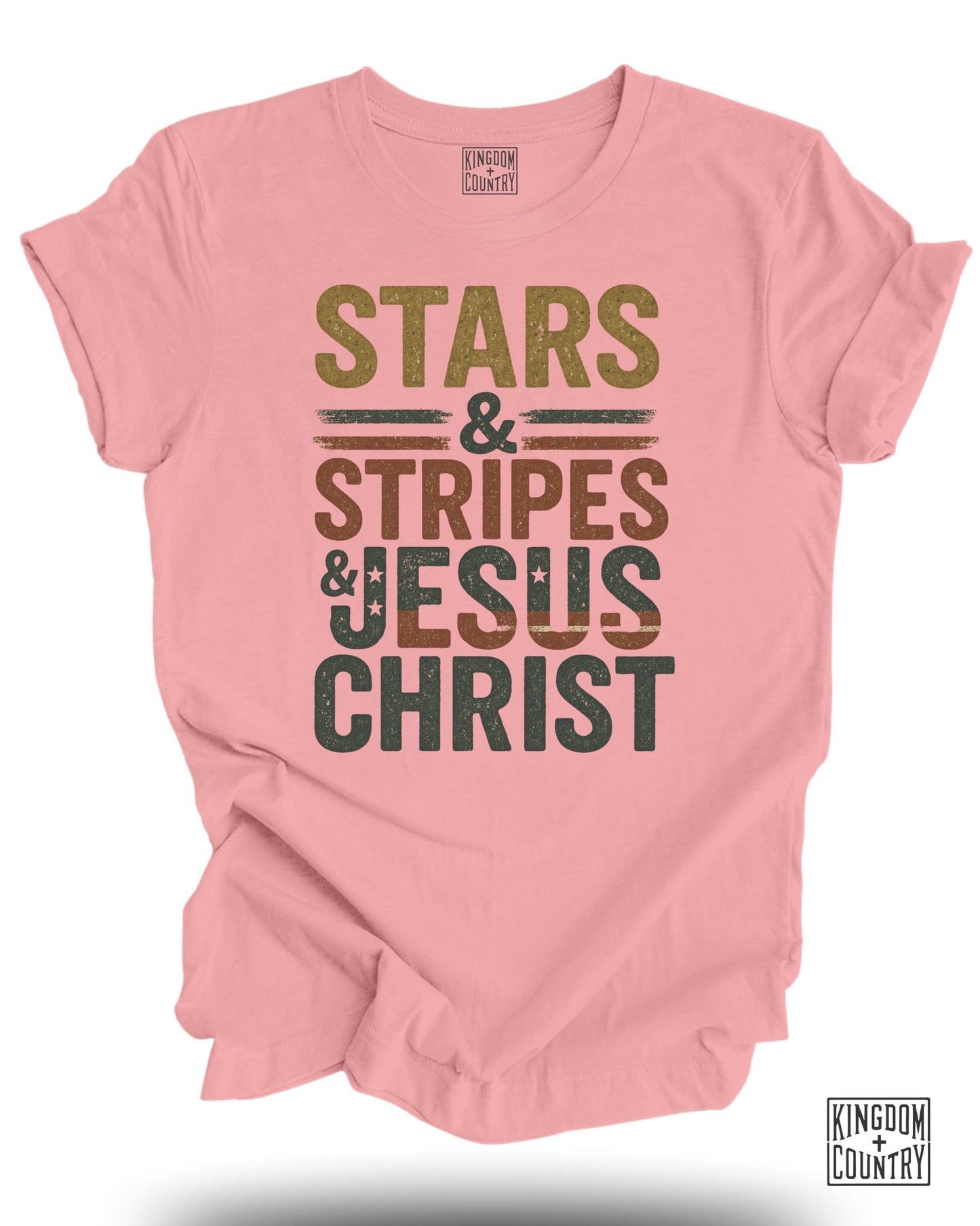 Stars Stripes & Jesus Christ Graphic T-Shirt product