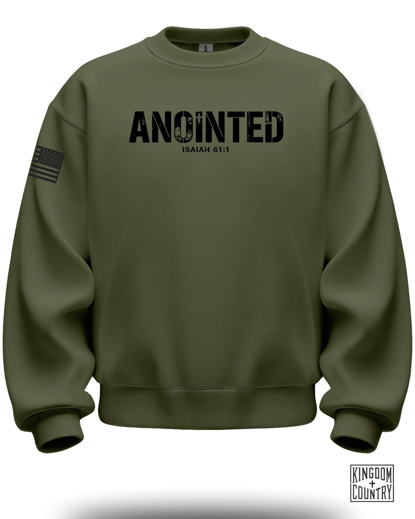 Anointed Isaiah 61:1 Sweatshirt with Flag Design