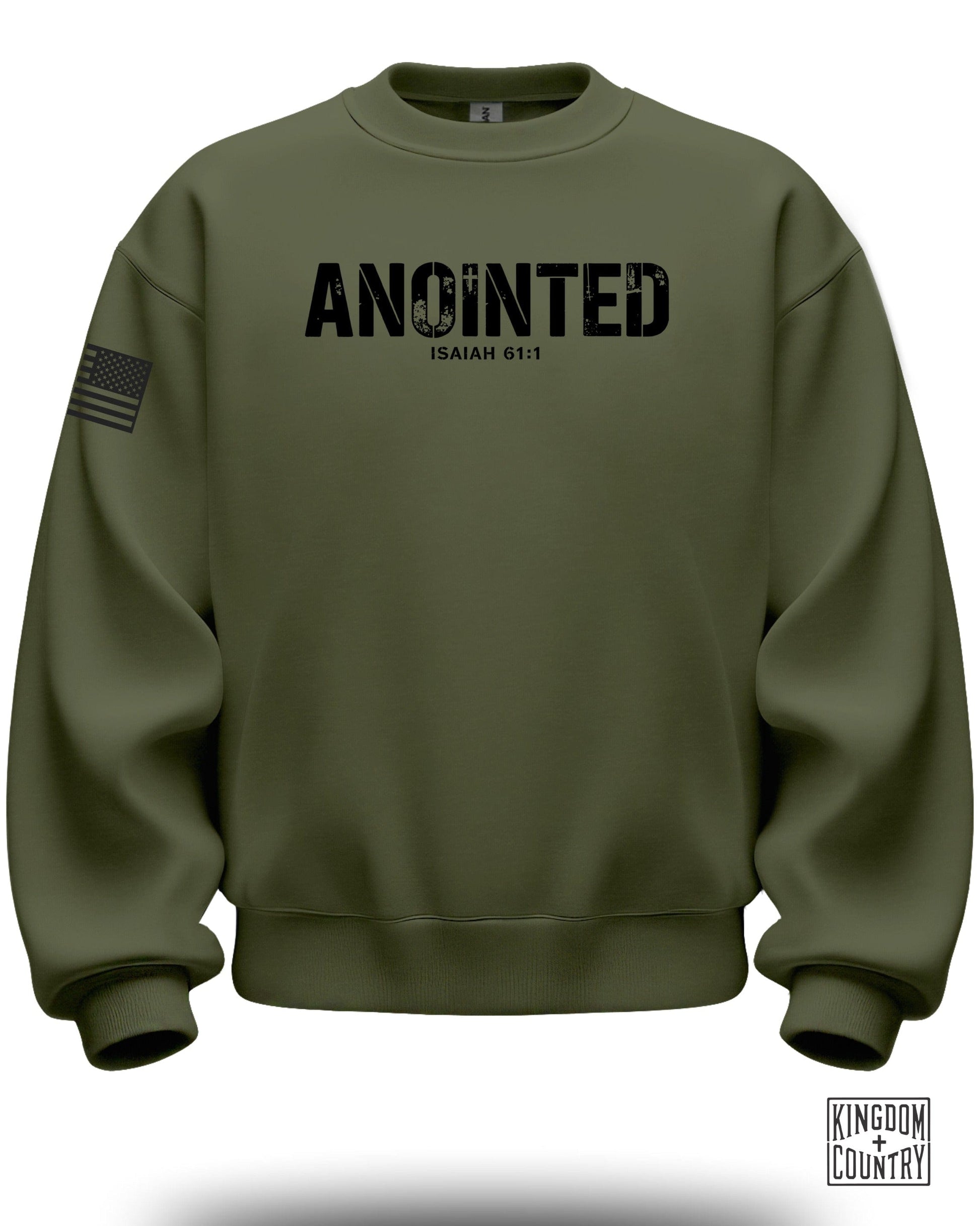 Anointed Isaiah 61:1 Sweatshirt with Flag Design
