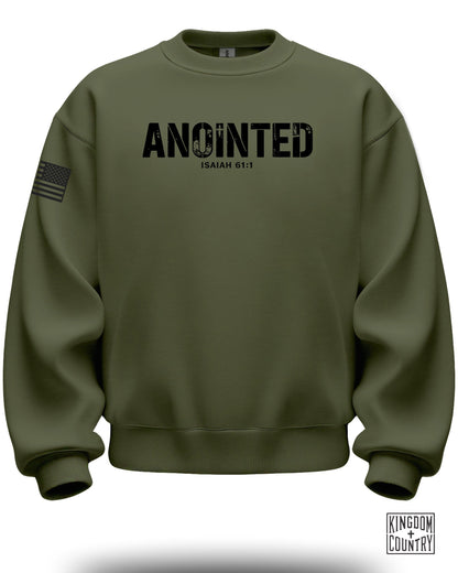 Anointed Isaiah 61:1 Sweatshirt with Flag Design