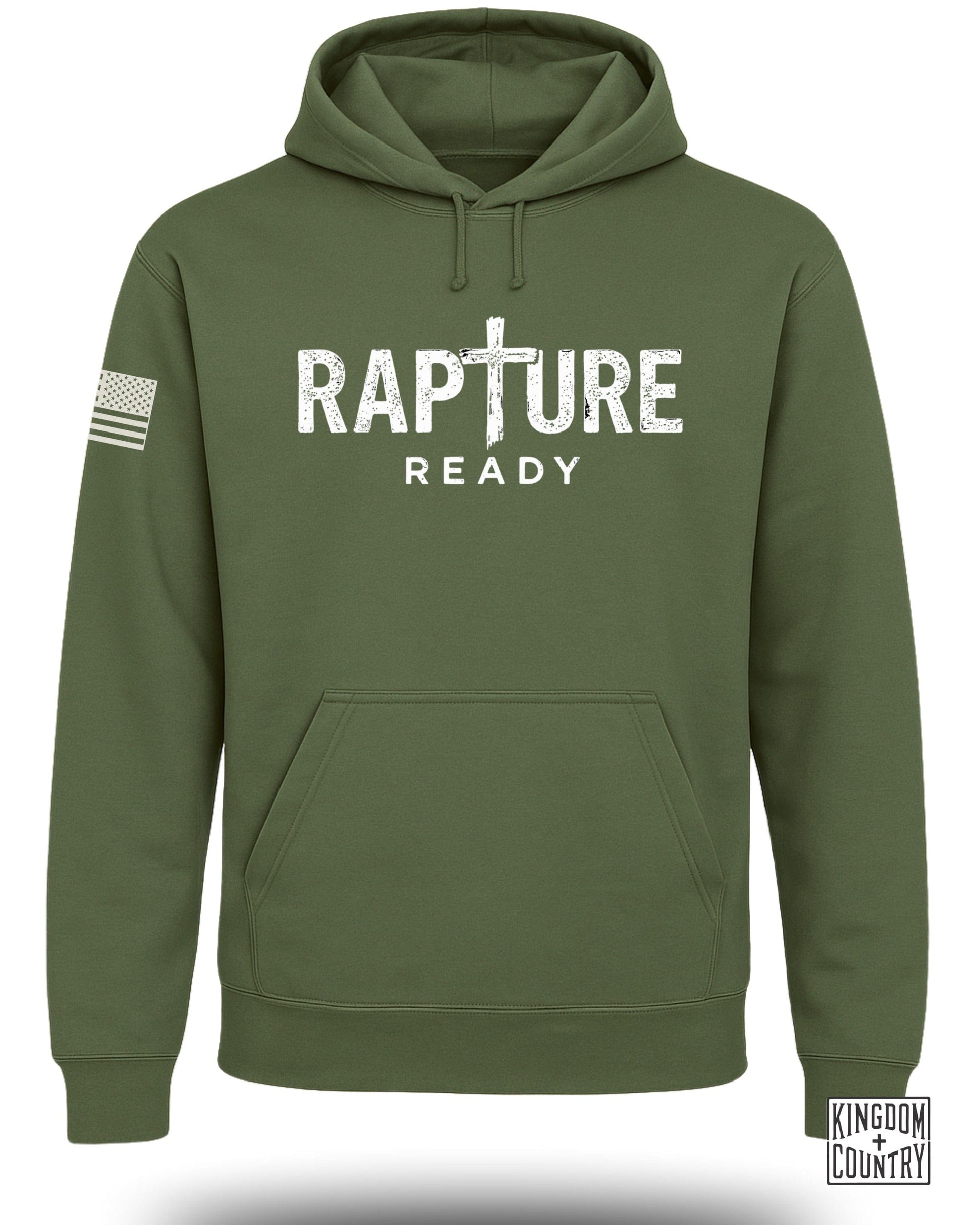 Rapture Ready Hoodie with American Flag Patch