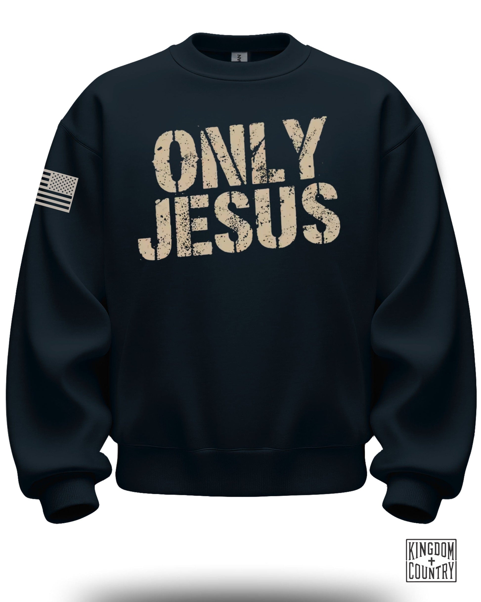 ONLY JESUS American Flag Sleeve Sweatshirt