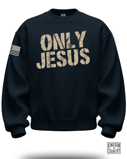 ONLY JESUS American Flag Sleeve Sweatshirt