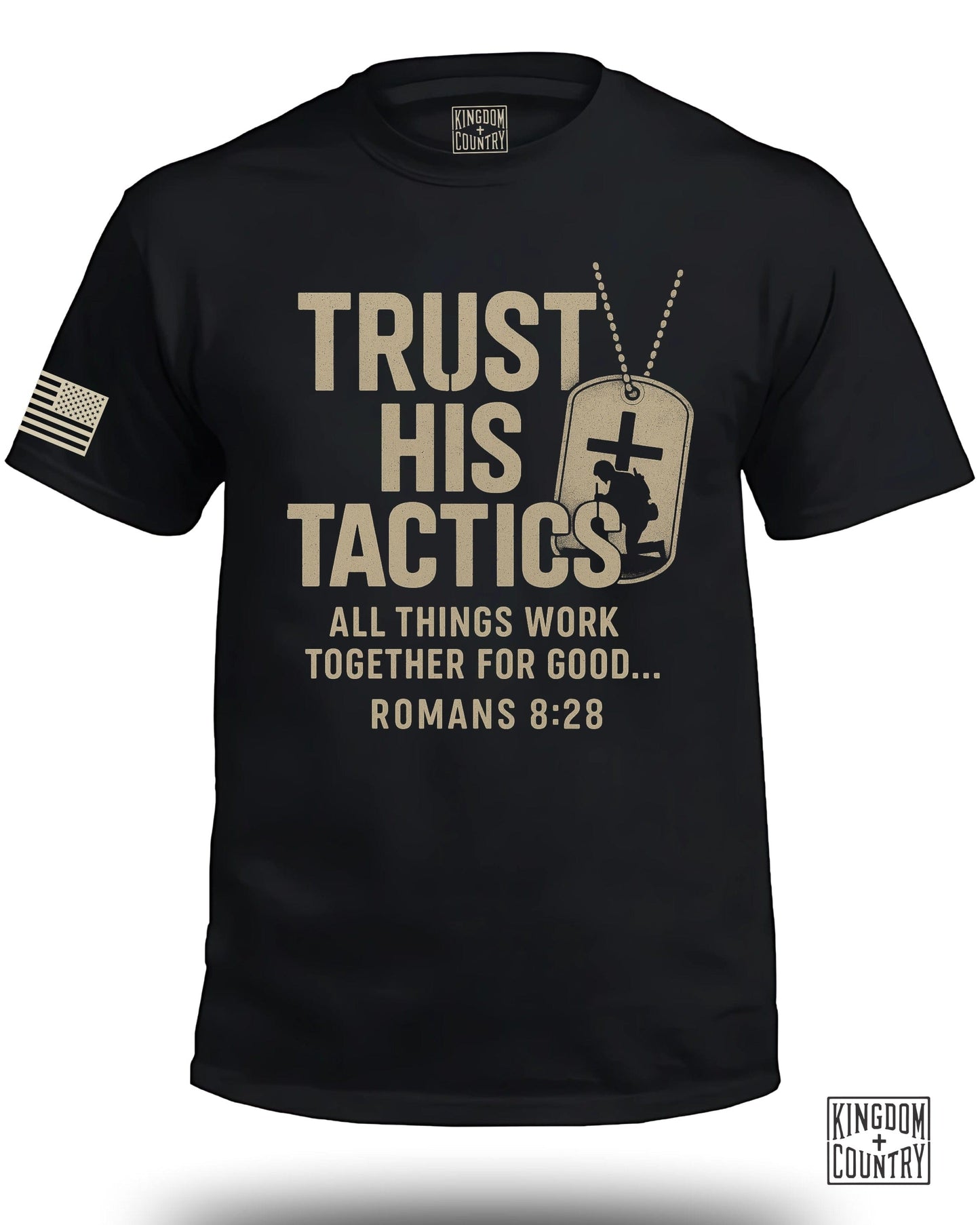 Trust His Tactics Romans 8:28 Graphic Tee product