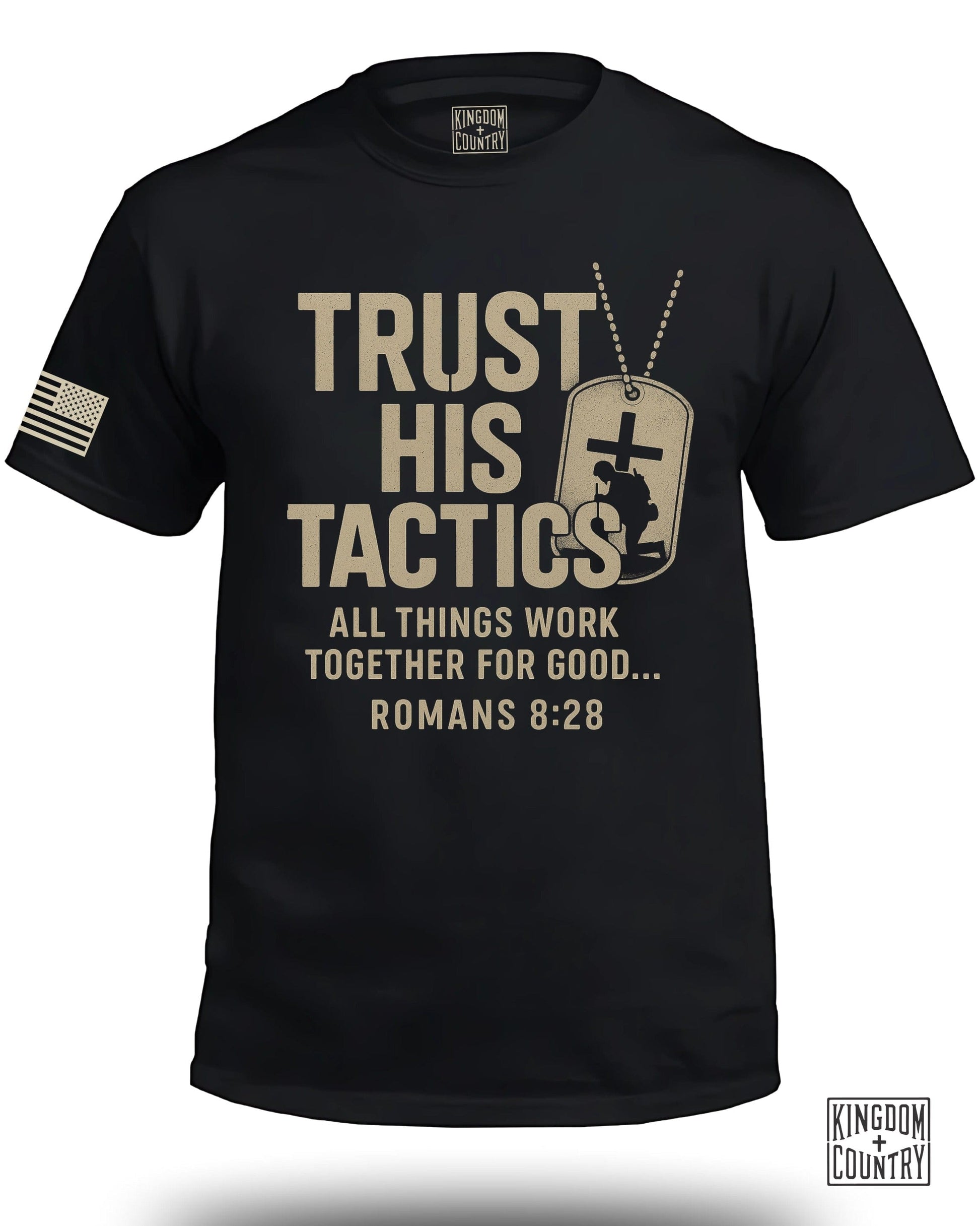 Trust His Tactics Romans 8:28 Graphic Tee product