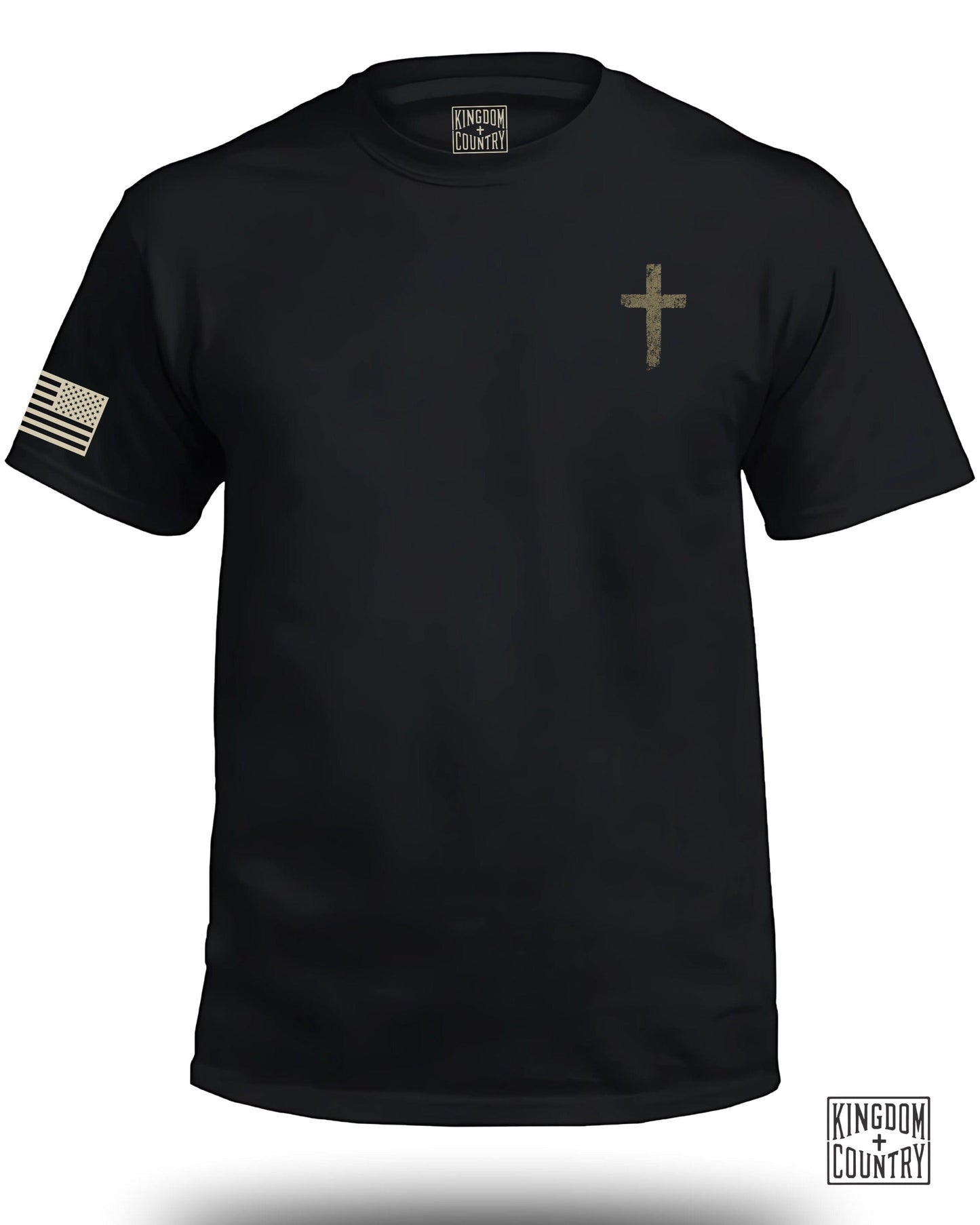 Patriotic Cross and Flag Black Kingdom Country Product