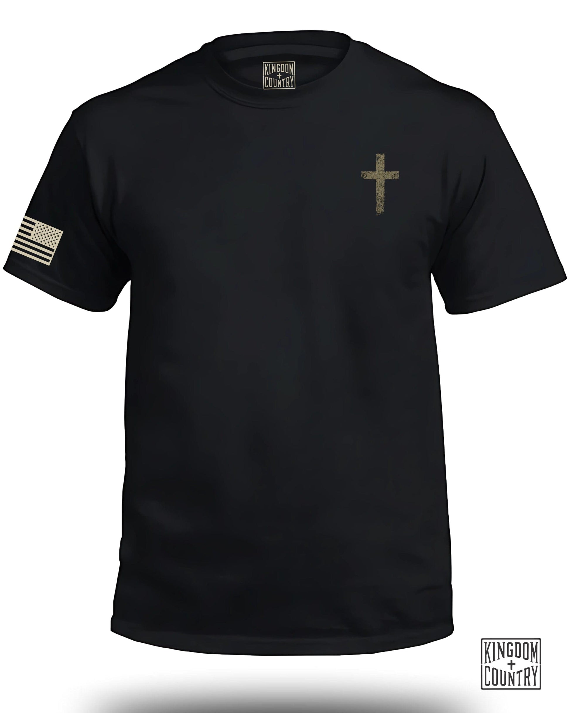 Patriotic Cross and Flag Black Kingdom Country Product
