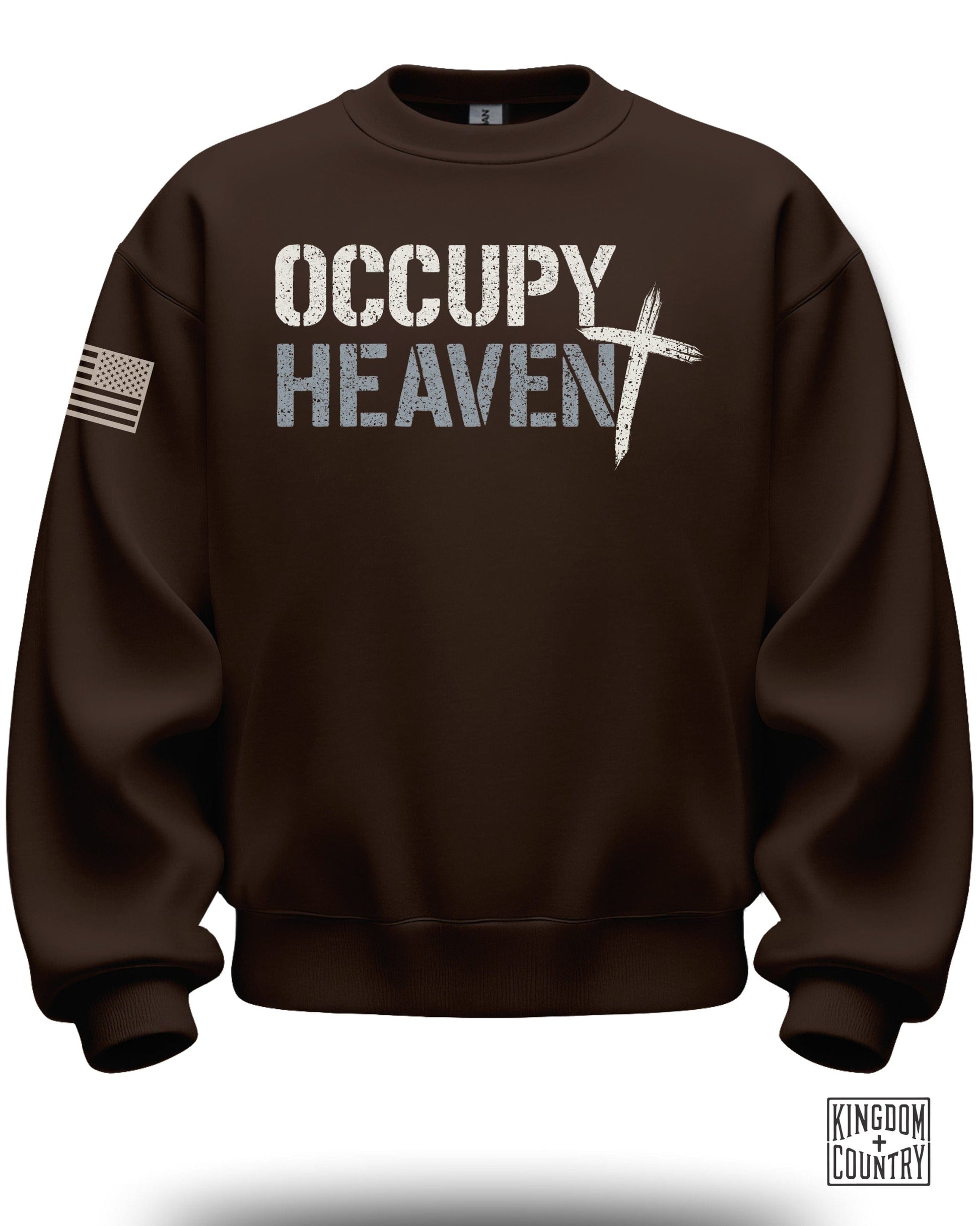 Occupy Heaven Graphic USA Flag Long Sleeve Shirt
