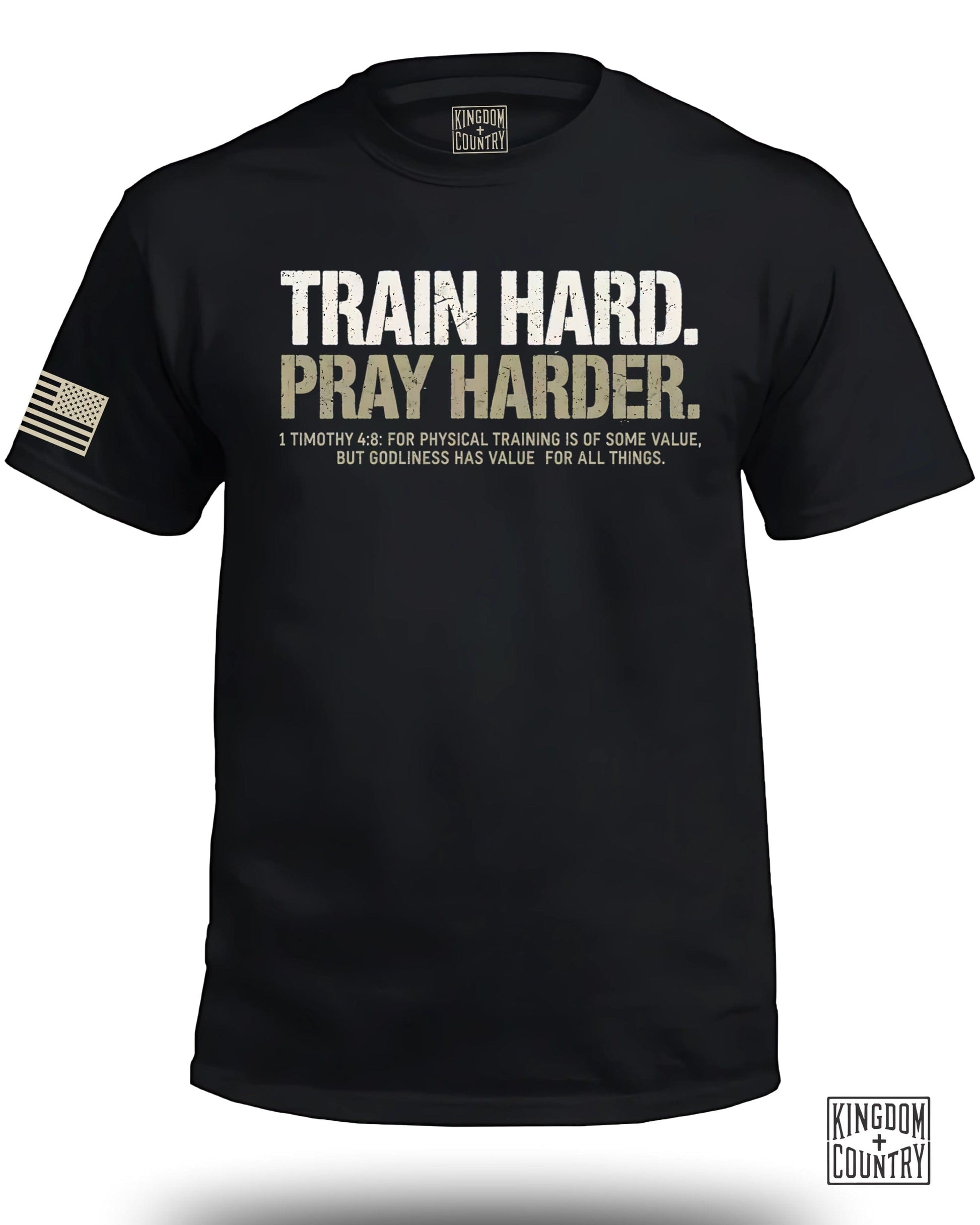 Train Hard Pray Harder Motivational T-shirt product