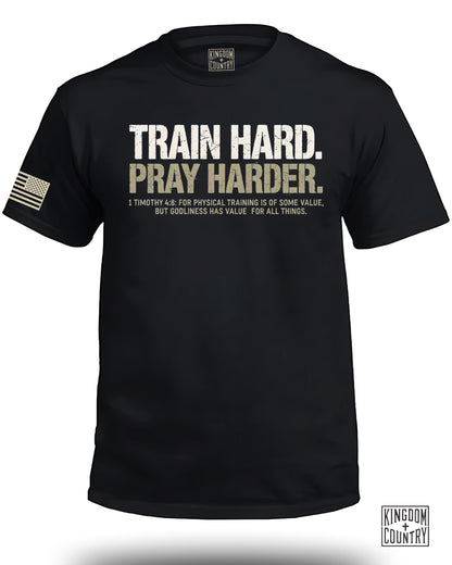 Train Hard Pray Harder Motivational T-shirt product