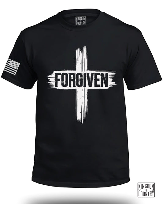 Forgiven Cross Design American Flag Sleeve Shirt product