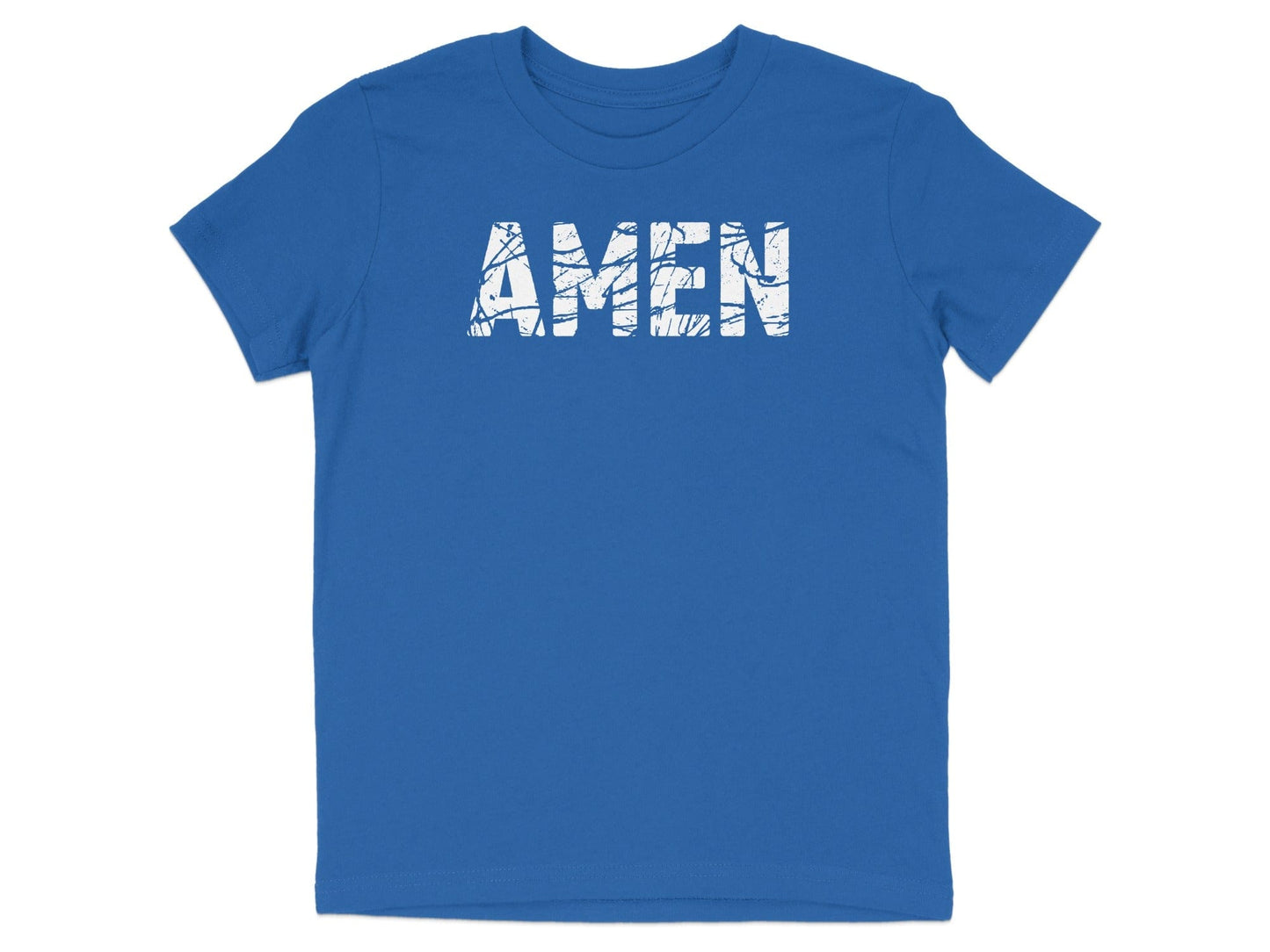 Bold Amen Graphic Blue T-Shirt Ideal for All Ages