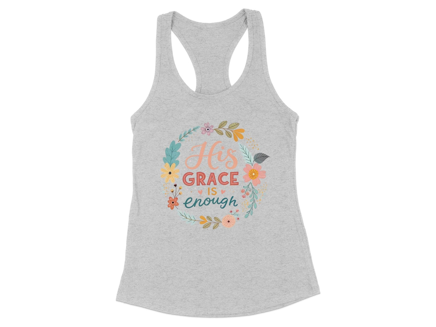 His Grace is Enough Colorful Text Tank Top product type