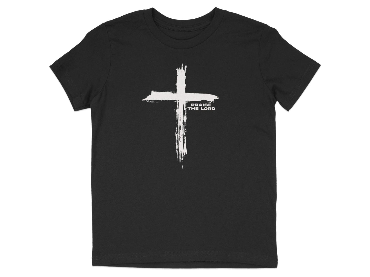 Black T-shirt with Cross Praise the Lord Design