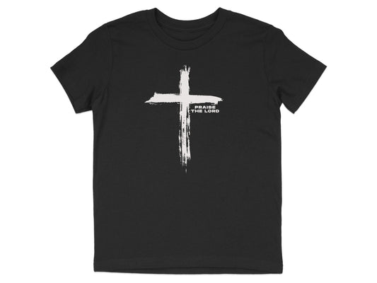 Black T-shirt with Cross Praise the Lord Design