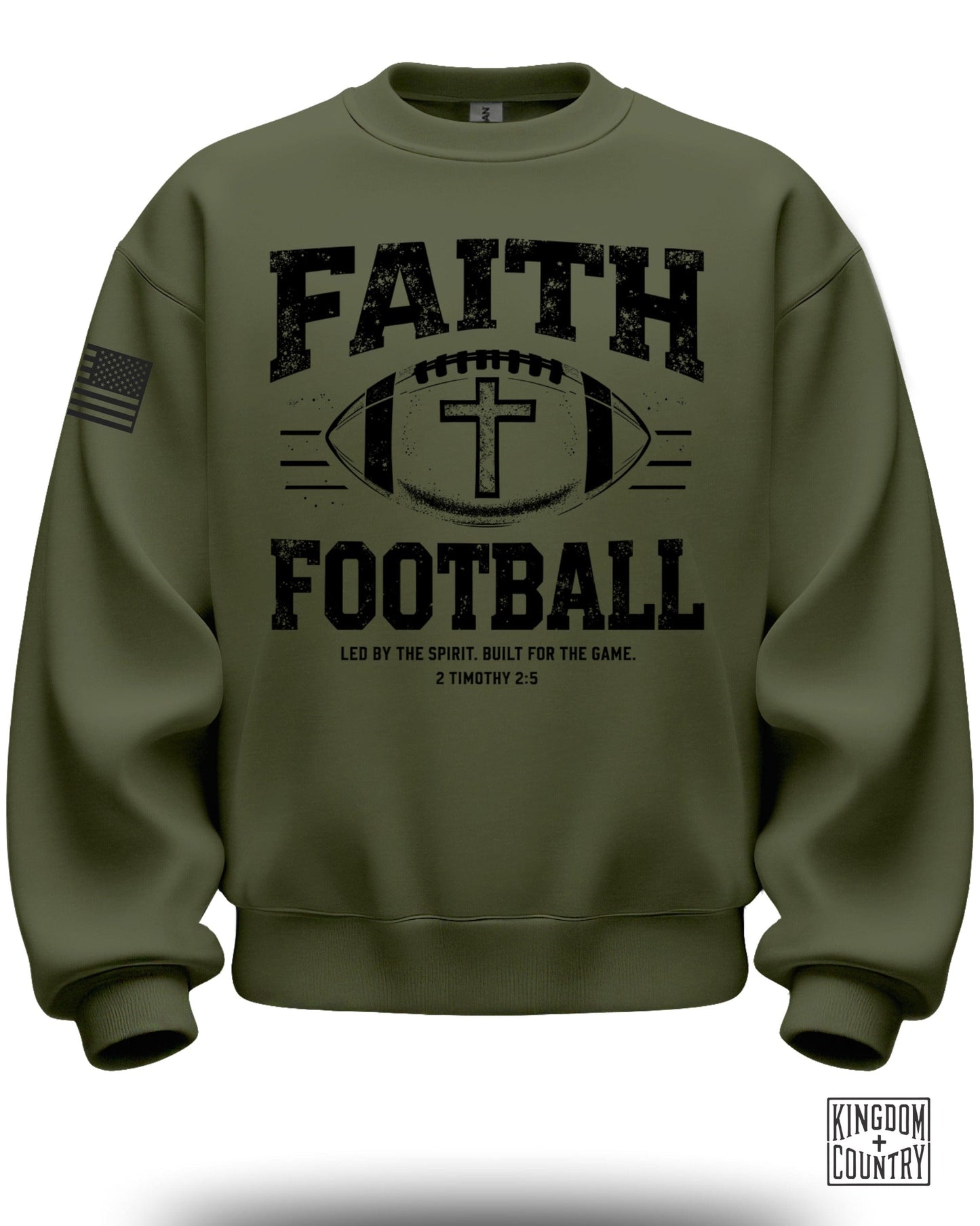Faith Football Sweatshirt Led by Spirit Built for the Game