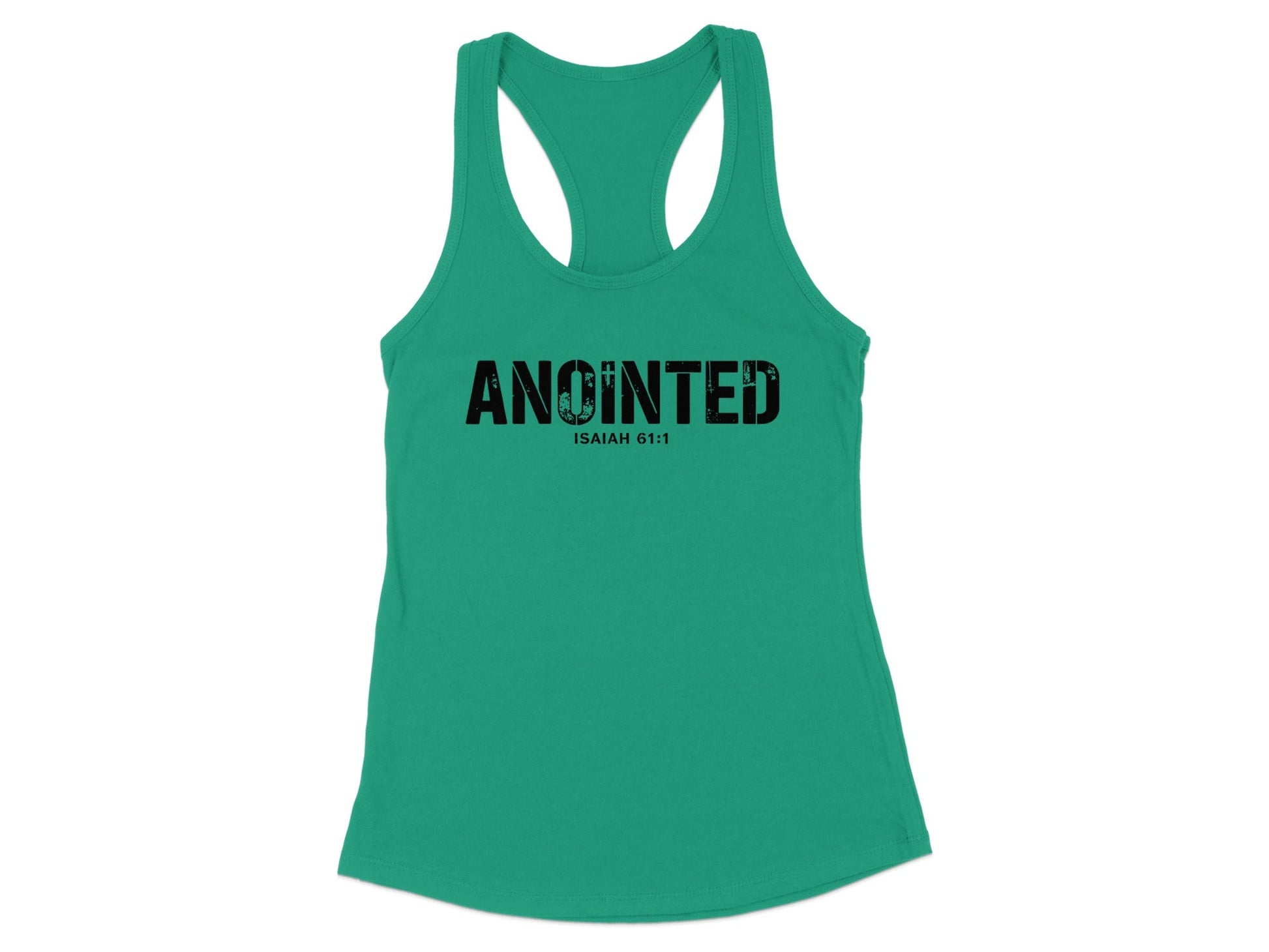 Anointed Isaiah 61 1 Teal Racerback Tank product type