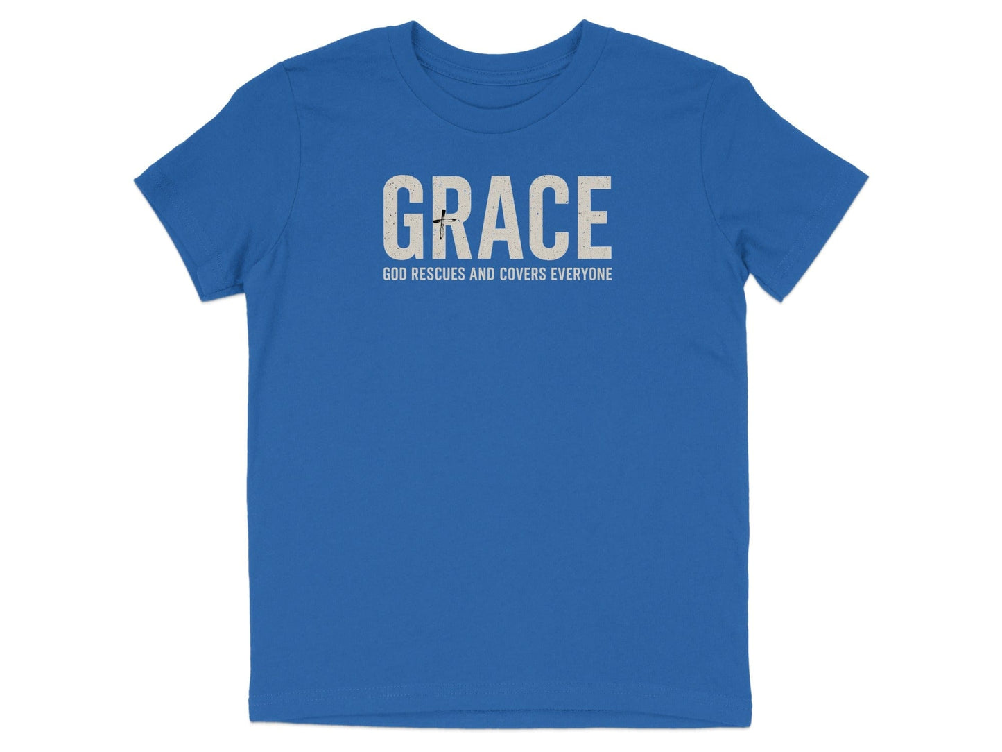 Blue T-shirt Grace God Rescues And Covers Everyone