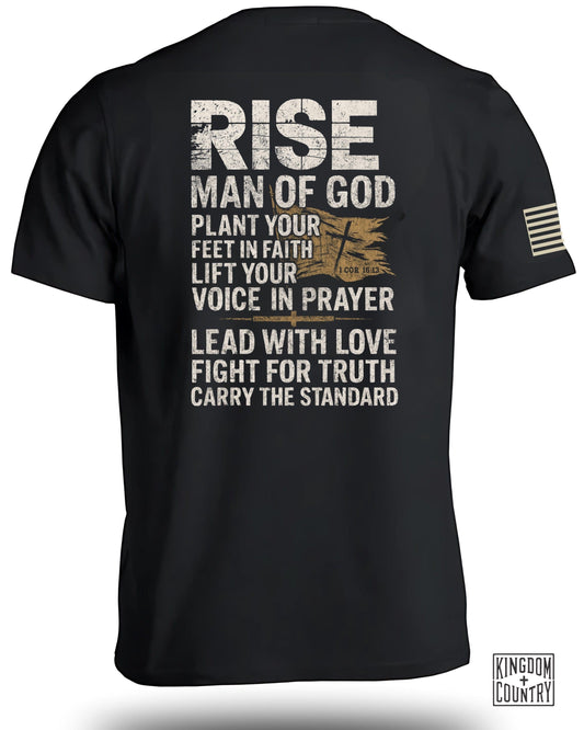 RISE Man of God Inspirational Graphic T-shirt product