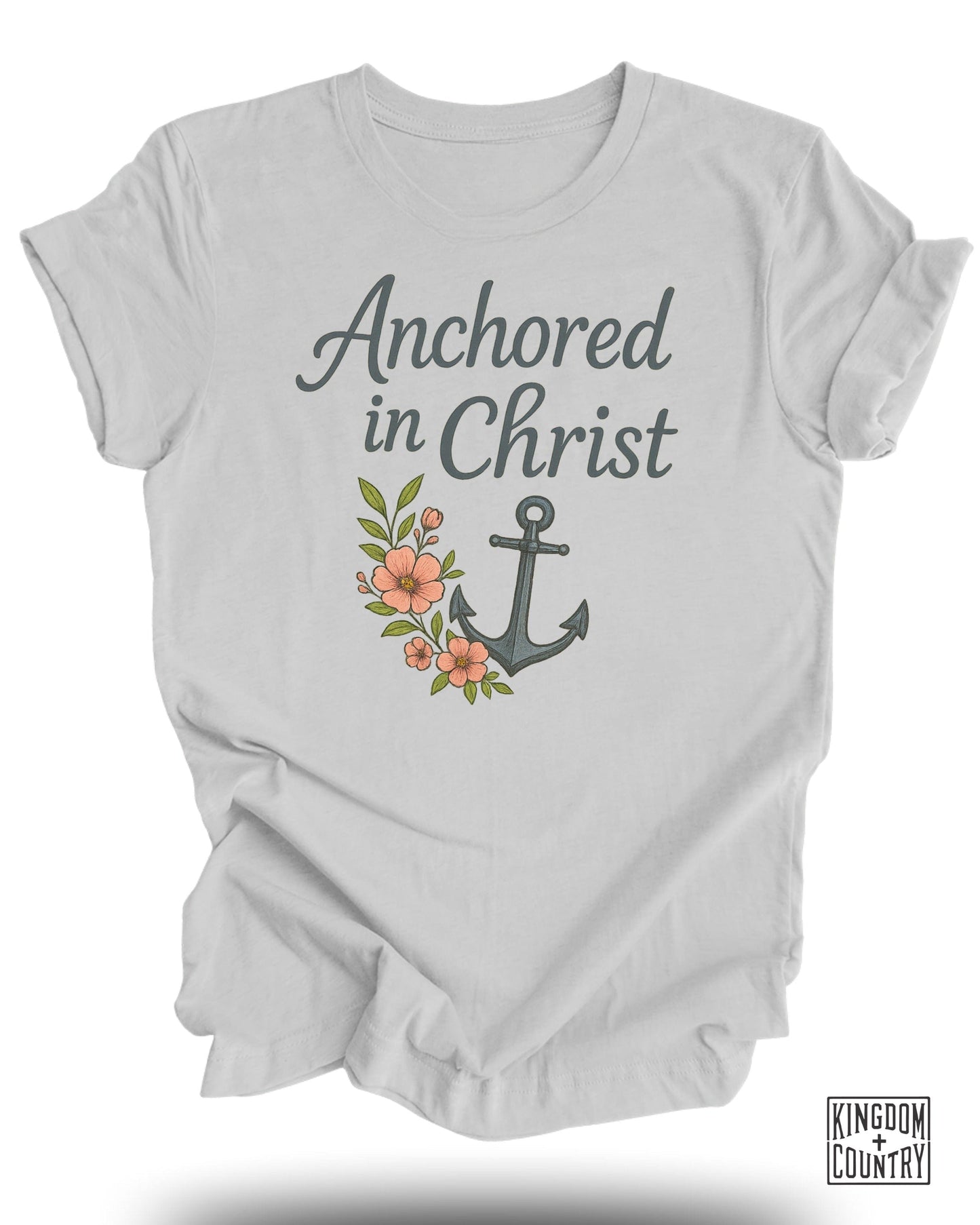 Anchored in Christ Floral Anchor Graphic Tee product
