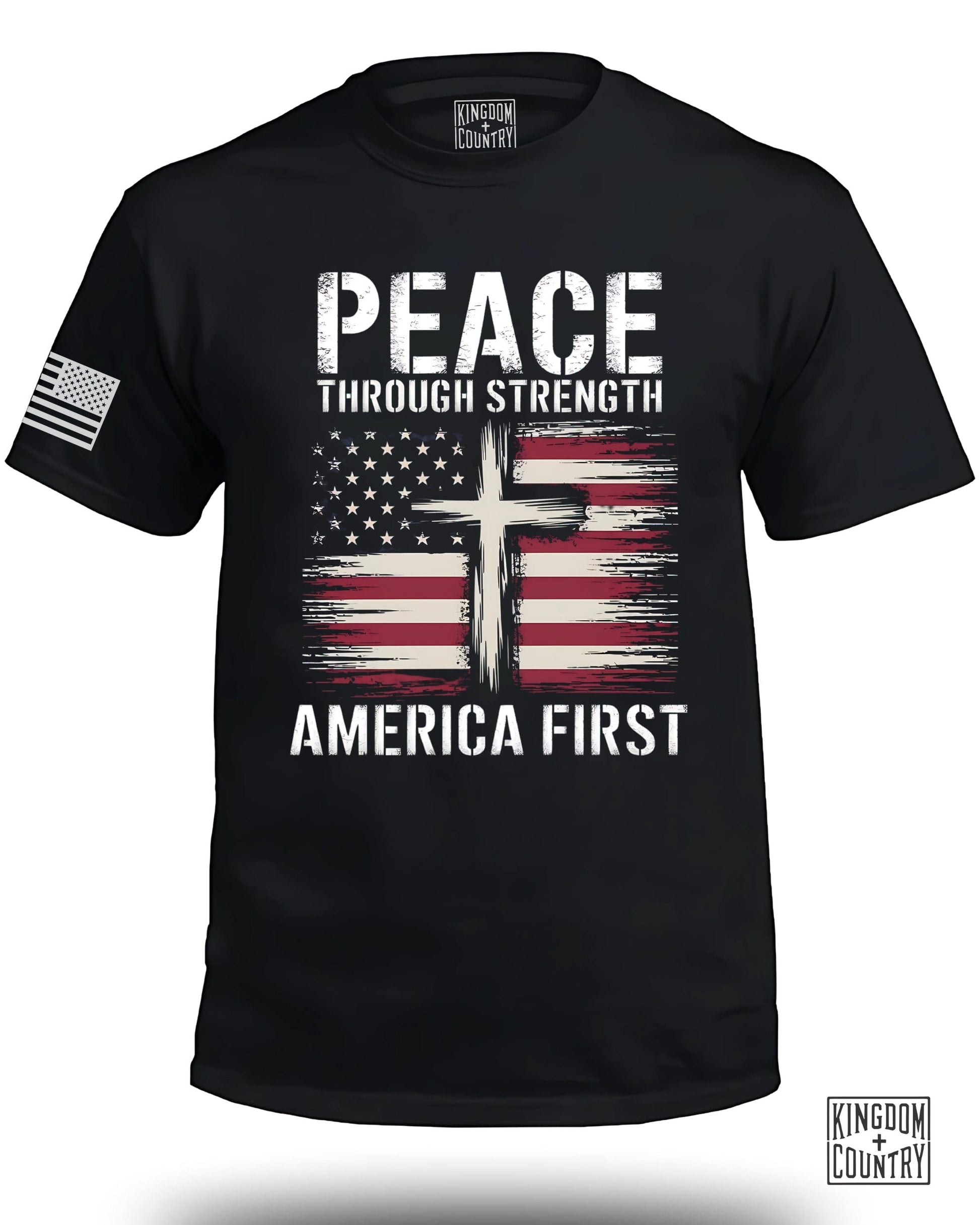 Peace Through Strength America First T-Shirt product