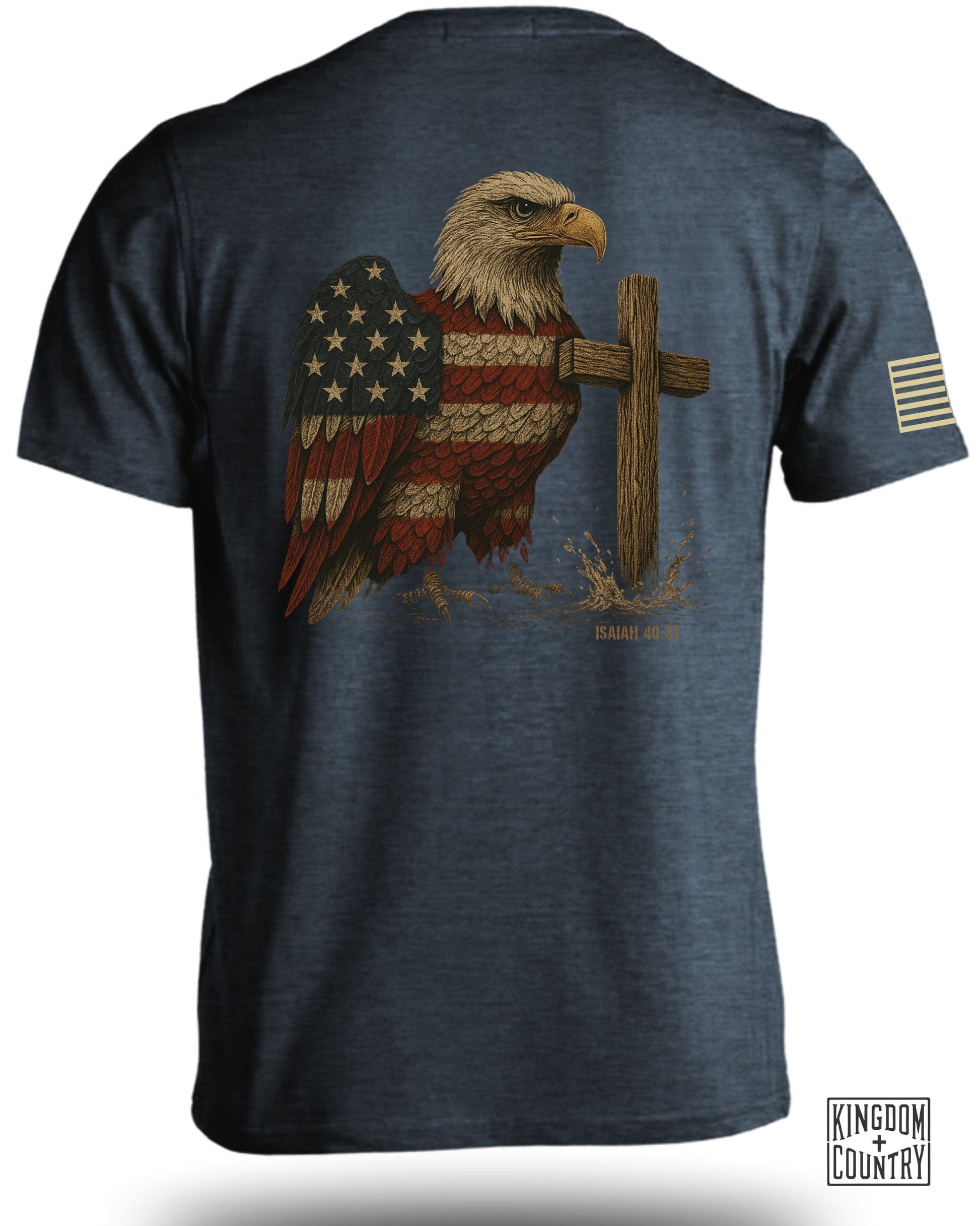 Patriotic Bald Eagle with Cross Graphic T-shirt product type