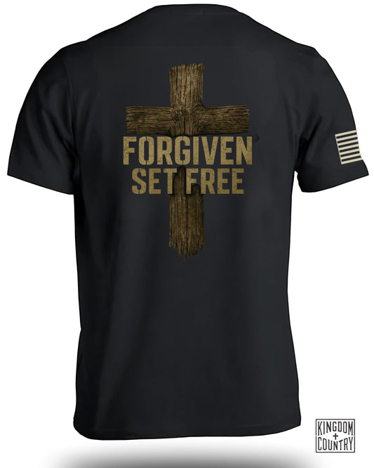 Forgiven Set Free Cross Design Inspirational shirt