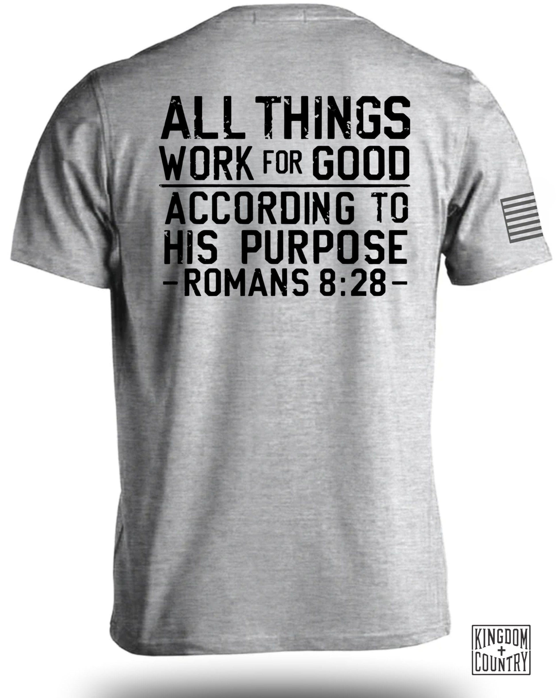 Inspirational Religious Romans 8:28 Verse T-Shirt product type