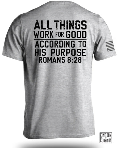 Inspirational Religious Romans 8:28 Verse T-Shirt product type