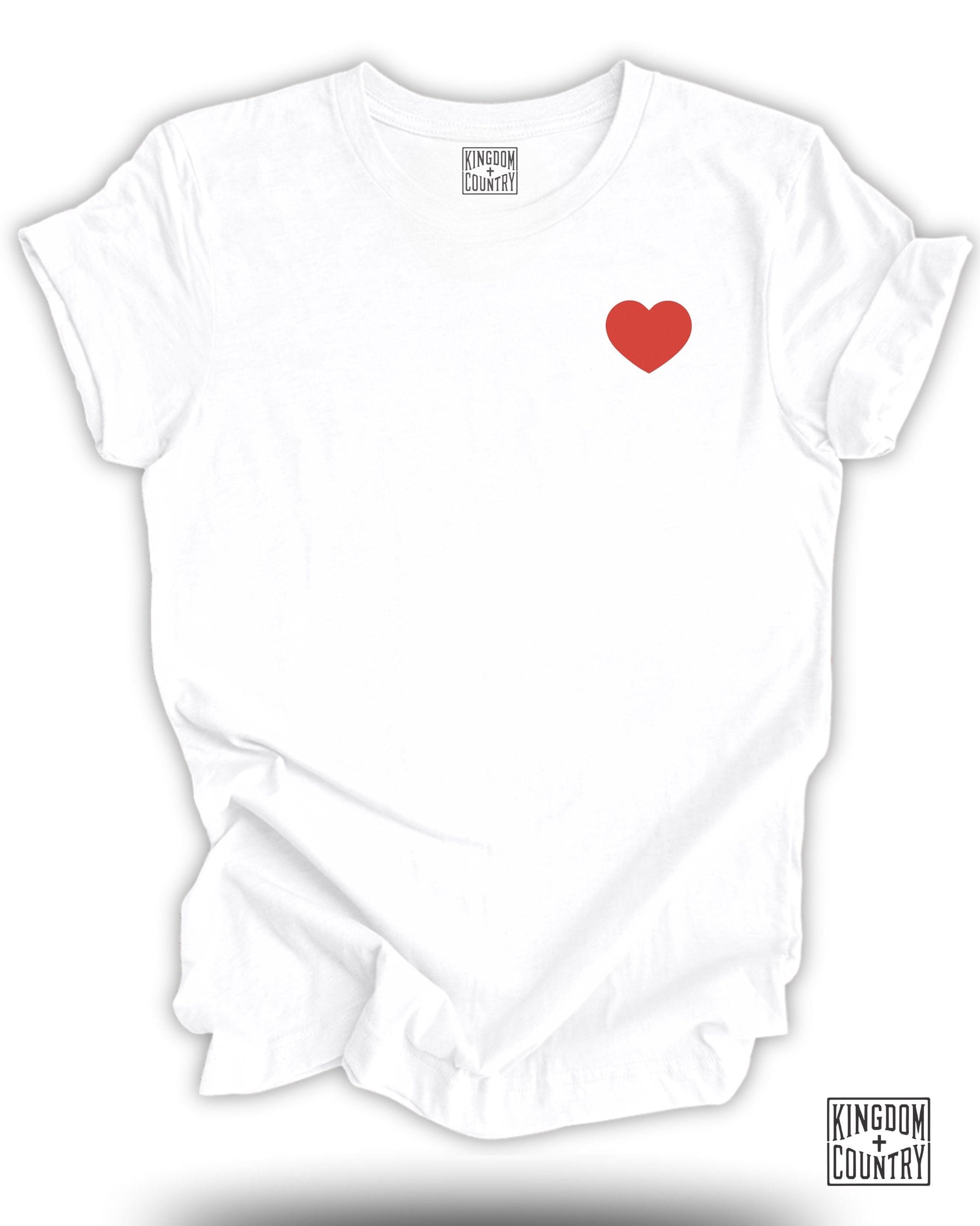 White T-Shirt with Red Heart Design Casual Apparel product type