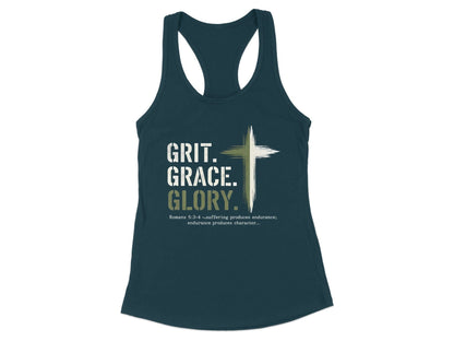 Grit Grace Glory Racerback Tank Top Inspirational product type