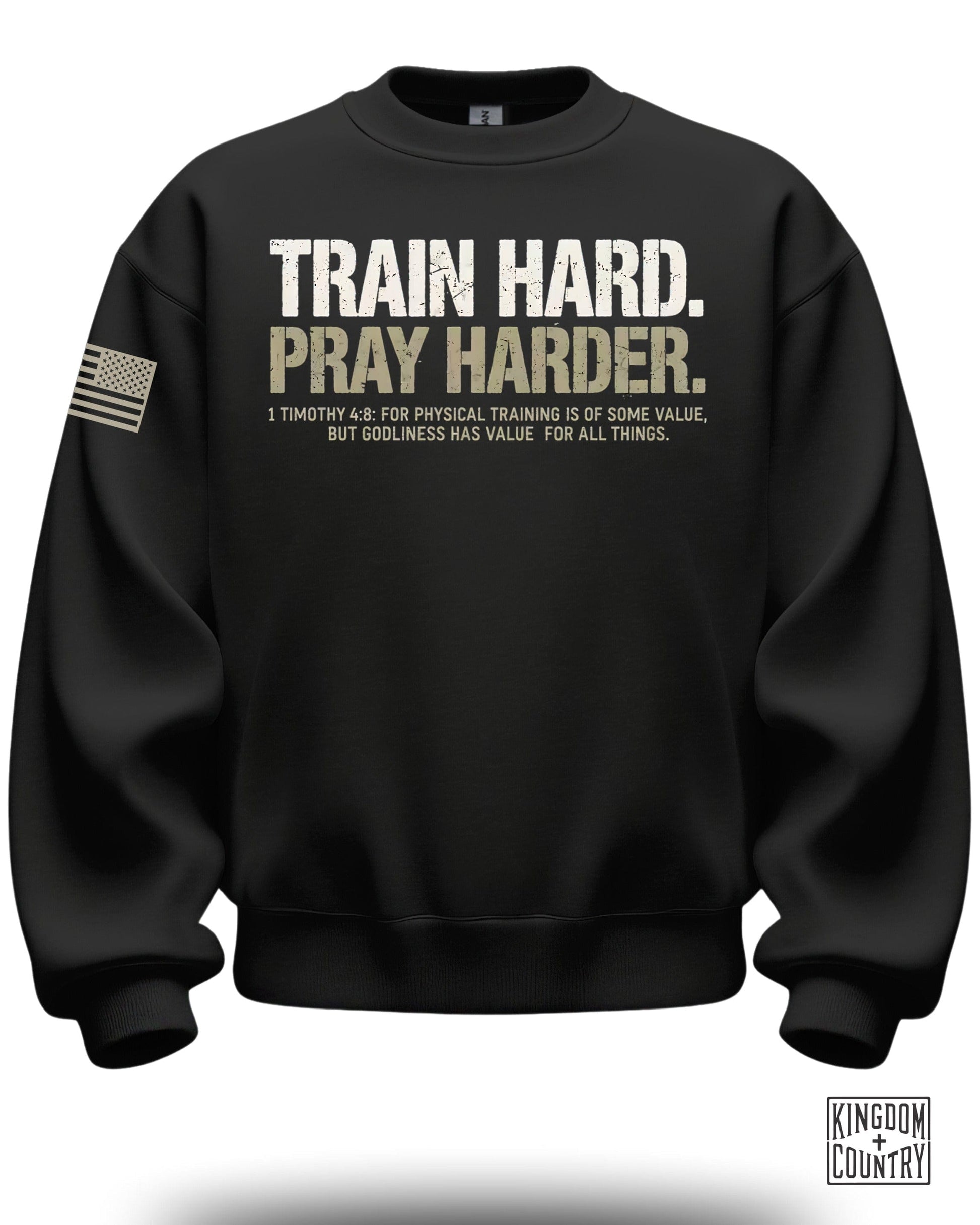 Train Hard Pray Harder Sweatshirt Full Sleeve Apparel