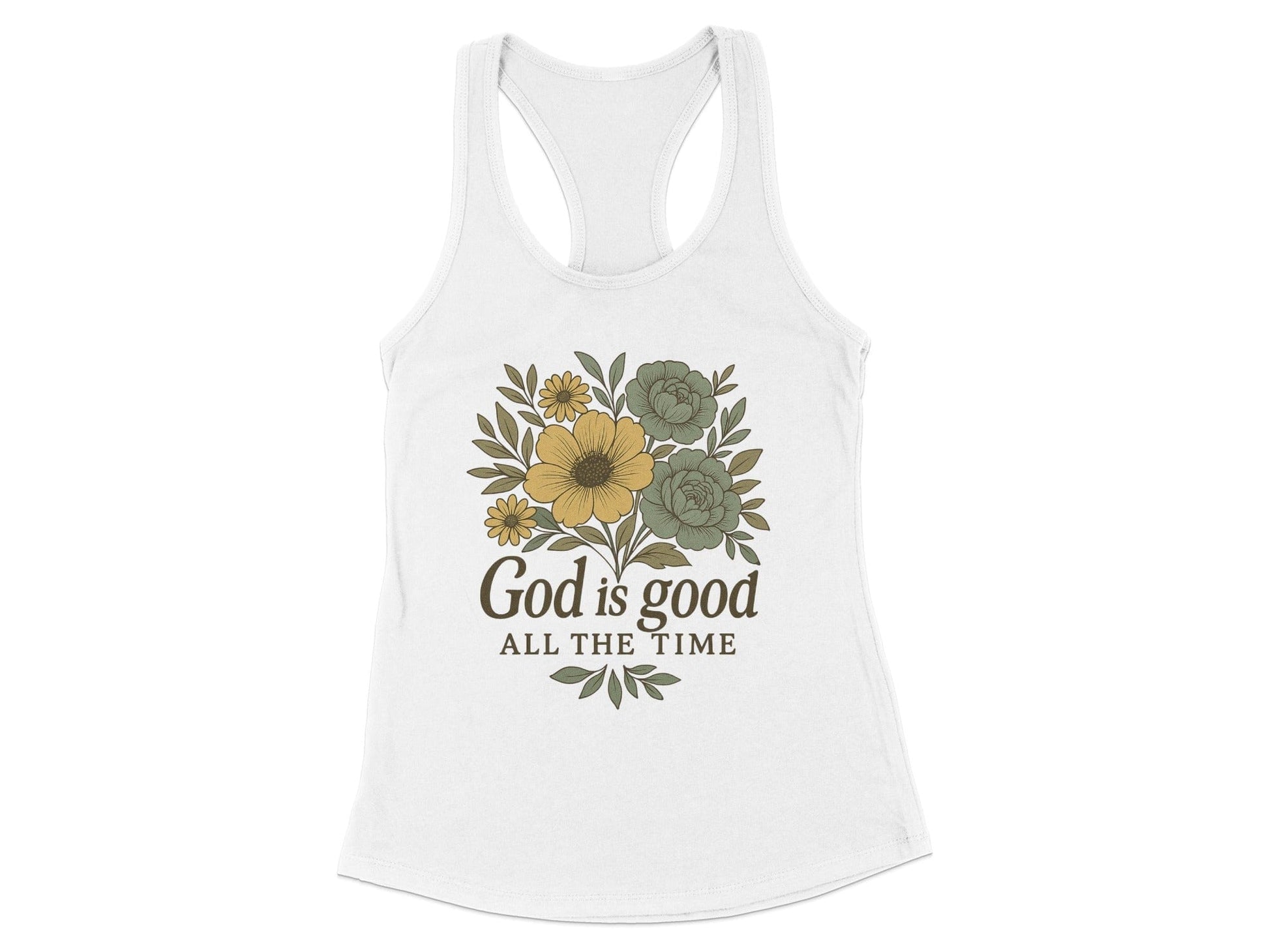 God Is Good All The Time Floral Design Tank Top product