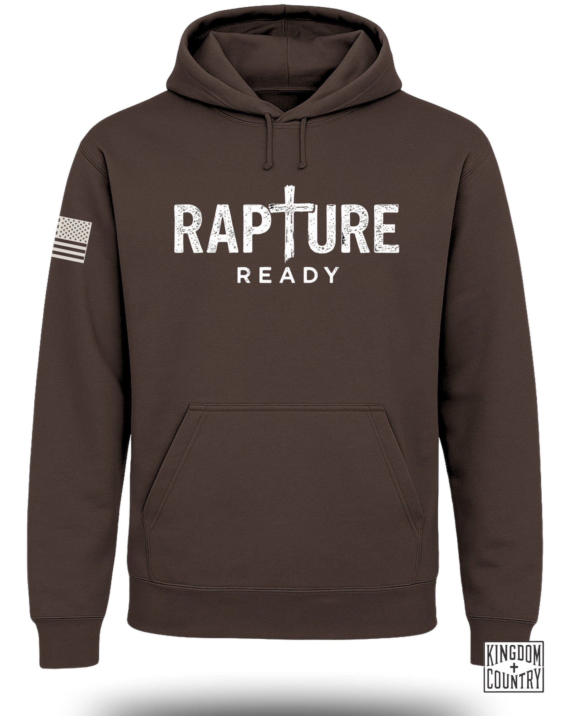 Rapture Ready Hoodie with American Flag Design