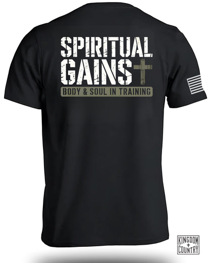 Spiritual Gains Body and Soul in Training T-shirt product