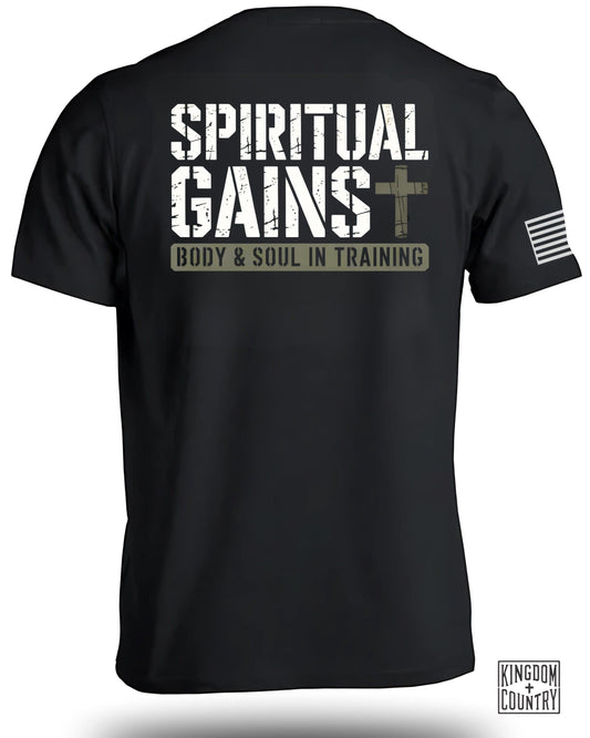 Spiritual Gains Body and Soul in Training T-shirt product