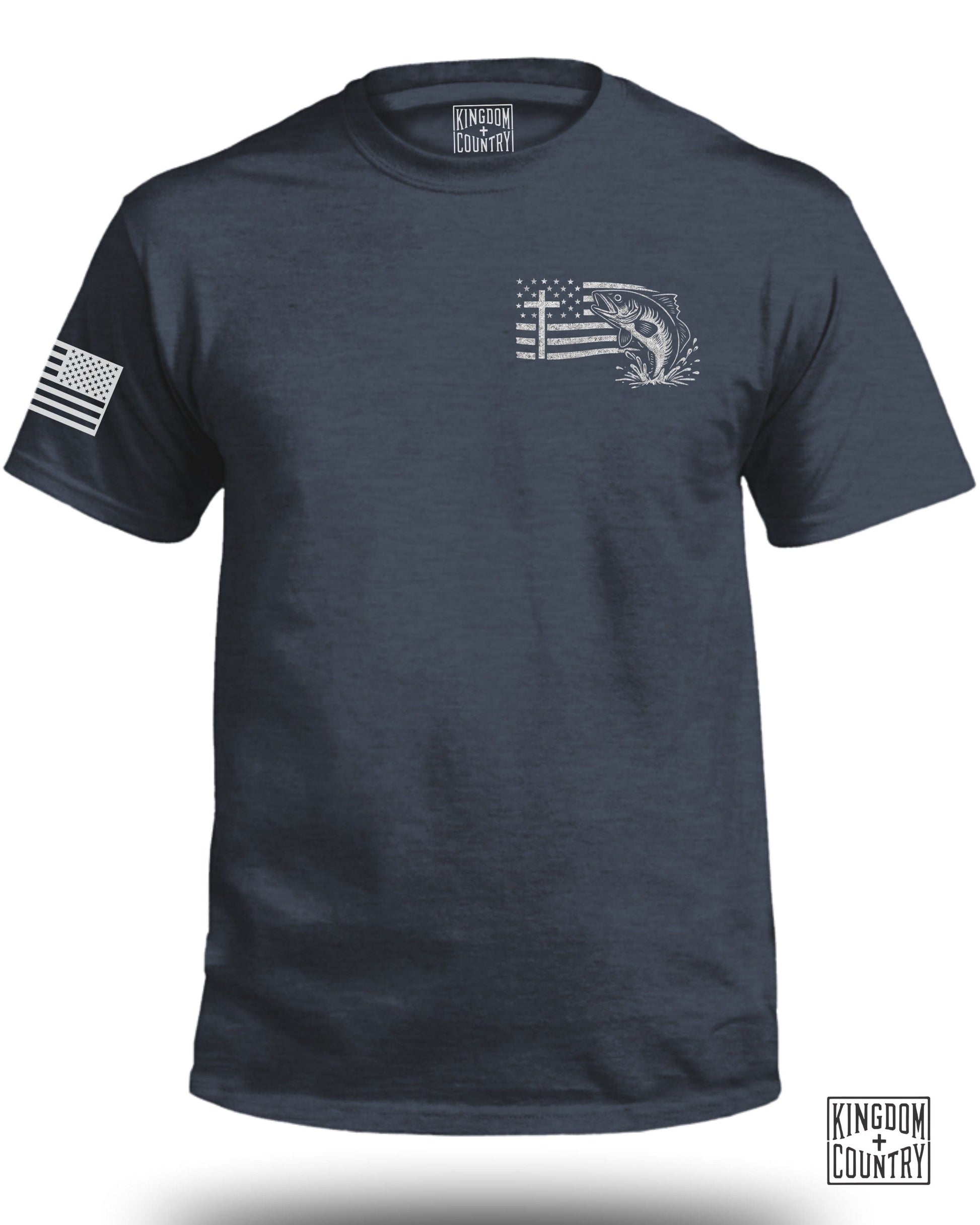 Patriotic Fish Design T-Shirt for Men Graphic Tee product type